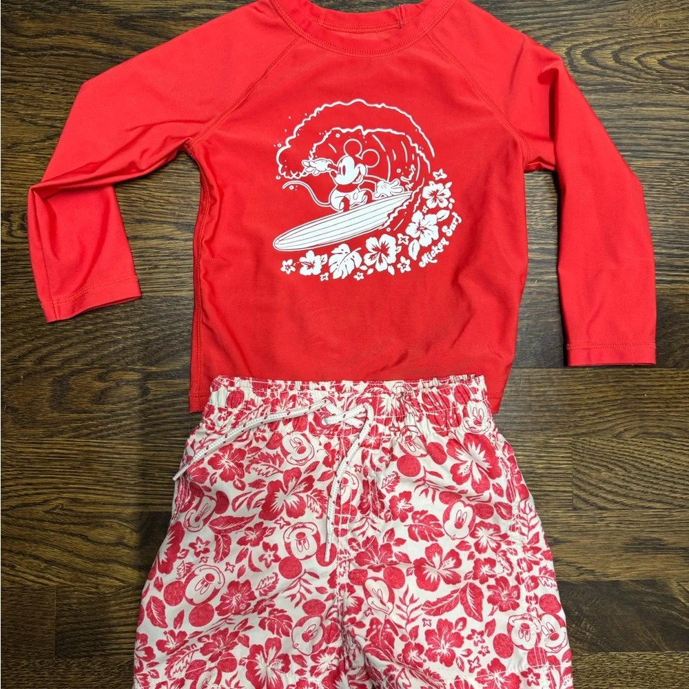 GAP Kids Red Surfing Rash Guard Set